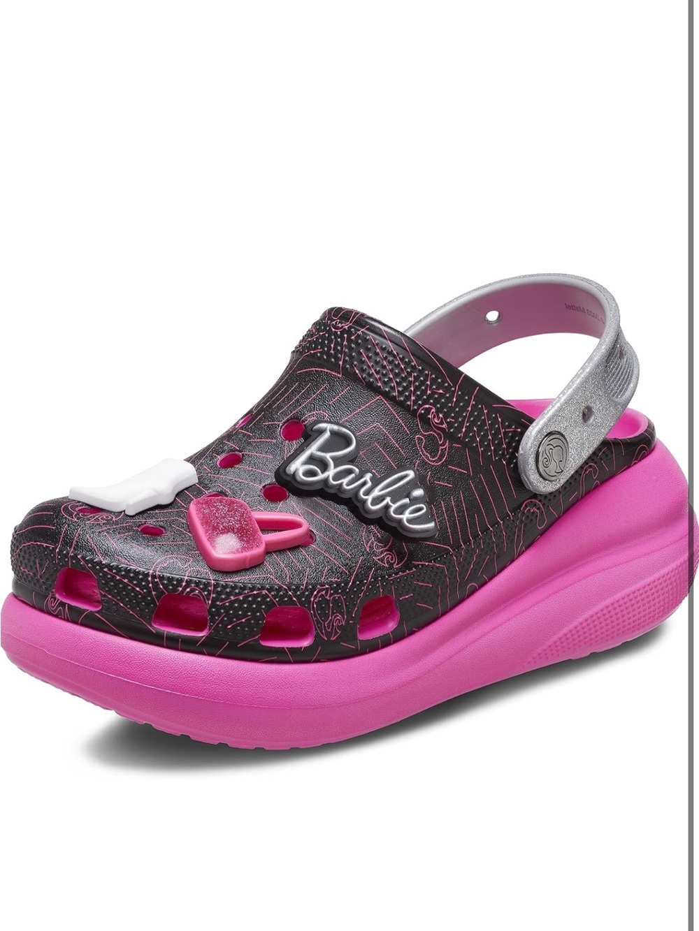Crocs Womens Classic Crush Clogs | Platform Shoes Clog - Barbie